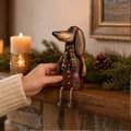 Miniatyrbilde 2 av 5: Vintage juledachshund-figur - Festlig julepynt til peishyllen L