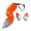 Pikkukuva 5 / 5: Hiuspidikkeet Cocker-häntä Eläinelementti Säädettävä Tekoturkis Kiinteä Sudenhäntä Korvat Kaulus Cosplayhin (väri: oranssi)