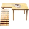 Miniatyrbild 1 av 5: Träplattform för hamster med stege Naturlig liten djurstående plattform Marsvinbur Landskapsarkitekturplattform för små djur Syrisk råtta Gå