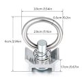 Miniatyrbild 4 av 5: L-spår Flygplans Aluminium Enstaka Stud Montering Tie Down Ankare Snabbkrok (6PCS)