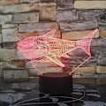 Miniatyrbillede 4 af 4: Kæmpe haj 3d led natlys flerfarvet rgb soveværelse dekoration 3d lampe til børn julegave legetøj lampe