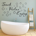 Pikkukuva 3 / 4: 2 kappaletta kylpyhuoneen seinätarraa Soak Relax Enjoy Kylpyhuoneen säännöt seinätarra vinyyli