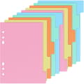 10 stk. faneopdelere 6 huller plastik etiketter indeks ringbindsopdelere til A5 notesbogsplanlægger（21X15.9cm，farverig）
