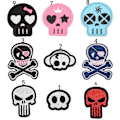 Pikkukuva 3 / 5: Dww-9 Fashion Skull -kirjontamerkit, kirjotut appliikki-tarrat, ompelumerkit ja merkit kangaskorjausmerkit vaatteille