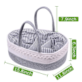Miniatyrbild 3 av 4: Baby Blöja Caddy Organizer, 100% Bomull Canvas Blöja Stor Bärbar Tote Väska Bil Organizer Förvaring