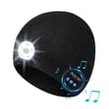 Varm Bluetooth-headset stickad mössa med LED-lampor för män och kvinnor, nattlöpning, belysning, varning