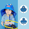 Miniatyrbilde 2 av 4: Upf50+ Barne Solhatt Sommer Fiskerhatt Solhatt Utendørs Solhatt（58cm，hai）