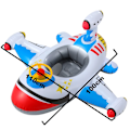 Miniatyrbild 2 av 5: Flygplans Pool Float Poolleksak för Barn, Vit