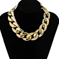 Miniatyrbillede 3 af 5: Dww-Sæt med 4 overdrevne store kædehalskæder til kvinder Statement Hip Hop snoede chunky tykke choker gotiske smykker
