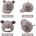 Miniatyrbilde 2 av 5: Dww-Grå-Polka Bomull Bb Cap 12 24 Månader för Flicka Pojke Barn Solhatt Justerbar Cap Vår t Höst