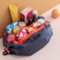 Miniatyrbillede 4 af 5: Indkøbsposer, 68 cm sammenklappelig indkøbspose, marineblå genanvendelig indkøbspose, rivefast nylon, indkøbspose til indkøb, picnic, rejser