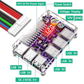 Miniatyrbilde 5 av 5: ATX 24-pin strømforsyning breakout-kort strømmodul adapter med 12-porters USB 2.0 og QC 2.0/3.0 og 12V utgang (lilla)