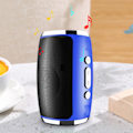 Miniatyrbillede 4 af 4: Udsalg Ny udsøgt cylindrisk bærbar bas Bluetooth-højttaler Farverige lys Cool gave lyd（Blå）
