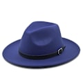 Miniatyrbilde 1 av 5: Europeisk og amerikansk høst og vinter ny ullhatt retro mannlig og kvinnelig gentleman jazz flat brem filt rett kant stor brem hatt