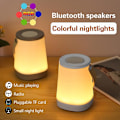Miniatyrbillede 1 af 5: Bluetooth-højttaler, natlys, LED-natlampe, sengebordslampe til soveværelset, Bluetooth-højttalerlampe, atmosfærelampehøjttaler, RGB-bordlampe, genopladelig N