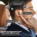 Pikkukuva 4 / 5: Langattomat nappikuulokkeet, Bluetooth 5.2 -kuulokkeet latauskotelolla, Bluetooth-kuulokkeet mikrofoneilla, sormenjälkitunnistus, virranäyttö, urheiluun/työhön