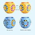 Miniatyrbild 3 av 5: 2-i-1 Roterande Fidget Spinner Magic Bean Infinity Cube Stressboll för Vuxna Barn Unisex-Barn Pedagogisk Pusselkub Leksaker (Blå)