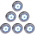 Pikkukuva 1 / 5: Langaton liiketunnistin LED-valo kaappiin, portaisiin, eteiseen, keittiöön, makuuhuoneeseen (6 kpl) (hopeakuori (valkoinen valo))