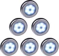Trådlös rörelsesensor LED-lampa för garderob, trappor, hall, kök, sovrum (6 st) (silver skal (vitt ljus))