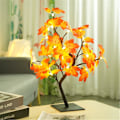 Miniatyrbilde 4 av 5: Lønneblad Tre Simulering LED Lampe Bord Ornament USB Soverom Dekorativ
