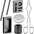 Miniatyrbillede 1 af 5: Grafit Fakkel Smeltning Støbning Kit, 2 Grafit Digel Røre Pind, Kvarts Digel, Cylindrisk Gra hy