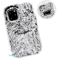 Miniatyrbild 1 av 5: Plush Plånboksfodral Kompatibelt med iPhone 11, Bling Diamant Fluffig Mjuk Päls TPU-fodral Plånboksöverdrag med Kortfack för Flickor Kvinnor (Plånboksgrå, iP