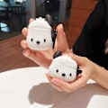 Miniatyrbild 2 av 5: Sött vitt hunddesignfodral kompatibelt med Airpods 3, mjukt silikon trådlöst hörlursfodral stötsäkert, kreativt skydd för barn pojkar flickor