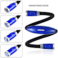 Miniatyrbillede 3 af 5: USB Genopladelig Nat Læselampe 3 LED Læsetilstande til Strikning Syning Rejser Camping