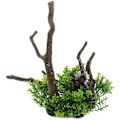 Miniatyrbillede 1 af 2: Kunstig akvarieplante ornament fisketank plante kunstig vandgræs falsk gren plante（20.50X18.00X9.00CM，som vist）