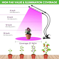 Miniatyrbillede 5 af 5: Led Grow Light til Indendørs Planter, Dobbelt Hoved 40 LED 10 Dæmpbare Niveauer Timing Funktion 3/9/12H