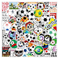 Miniatyrbillede 2 af 5: Dww-200stk æstetiske og moderigtige vandtætte vinyl fodbold klistermærker til vandflaske, bærbar computer fodbold gave,