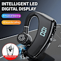 Miniatyrbilde 3 av 5: Bluetooth-headset med LED, trådløst headset, Bluetooth 5.2, 180 graders roterende ørekrok, forretningskjøring, øretelefon, forretnings-Bluetooth-headset