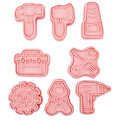 Miniatyrbilde 1 av 5: 8 stk./sett kjeksform Non-stick DIY Safe Repair Tool Shape Cookie Cutter Baking Tools