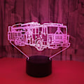 Miniatyrbilde 3 av 5: 3D brannbil nattlys 16 farger skiftende USB P
