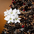 Miniatyrbild 3 av 5: 6 st konstgjorda julstjärnebuskar, 7-huvud silkeskonstgjorda julstjärnebukett, röda julstjärnebuskar julblomsterbukett för hemträdgård I