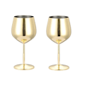 Miniatyrbillede 1 af 7: Rødvinglas i rustfrit stål, gobletter, vinglas til champagne, 500 ml cocktailglas (sæt med 2), guld