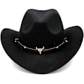 Miniatyrbillede 1 af 5: Børne Cowboy Hat Ungdom Voksen Casual Filt Hat Sort Western Cowboy Hat Cowgirl Cap