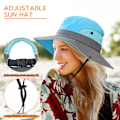 Miniatyrbillede 2 af 5: Dame solhatte, strandhatte, hestehalehatte, dame UV-beskyttelse bredskygget solhatte（One Size，pink）