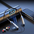 Miniatyrbillede 3 af 5: Bluetooth 5.3 Dual-mode Spil/musik Hals Bluetooth Headset Sort Teknologi Intelligent Skridttæller Headset