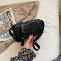 Miniatyrbillede 1 af 5: SDIGV Sort Flettet taske lille taske mode all-match bryst taske kvinde sommer messenger talje taske trendy ins mode kvinders taske(A)