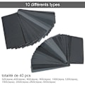 Miniatyrbilde 4 av 5: 40 stk sandpapir 4x10 superfint våt- og tørrsandpapir for sliping av plasttremetallfrontlykter, håndlaget
