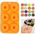 Miniatyrbillede 2 af 5: 6-hullet silikone donutforme sæt med 2 non-stick bageplade maker bageform