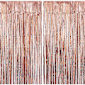 Pikkukuva 1 / 5: Dww-2kplRuusukulta 1*2,5m Tinsel Rosegold Metallic Verho, Folio Fringe Verhot, Juhlavalokuva Tausta, Syntymäpäiväkoristelu