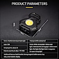 Miniatyrbillede 3 af 5: 1 stk. USB genopladelig mini multifunktions lommelygte COB arbejdslys med stærk magnetisk 7 lystilstande 3 farver