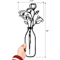 Miniatyrbillede 2 af 5: Metal Vægkunst Qmetalart Blomst i Vase Vægdekoration til Stue Køkken Soveværelse Badeværelse Hjemmevægdekoration