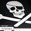 Miniatyrbild 3 av 5: - Jolly Roger Piratflagga (ben) 3x5 fot Tryckt Mässingöglor 150d Polyester Inomhus/utomhus - Mycket Tjockare Mer Hållbar än 100d 75d Polyester