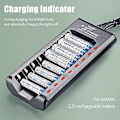 Miniatyrbilde 4 av 5: LCD-skjerm, lader, 8-sporet lader, batterilader, nimh-lader, ladeboks, batteriladere, aa-lader, aaa-lader, batterilader