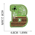 Miniatyrbilde 4 av 5: Dww-Set med 26 stykker Halloween-tema engelsk bokstav broderi stoff klistremerke datamaskin broderi blomst etikett kunst patch klistremerke bokstav