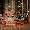 Miniatyrbillede 5 af 5: Streng af lys jule stjerne gardin lys hjem fest dekoration lys 16 stjerne 80 mini led 11,5 fod lysstreng lys til ferieindretning udsalg(C)