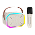 Miniatyrbilde 2 av 5: Bluetooth-høyttalere Trådløs mikrofon Hjemmestereokaraokemaskin（Én størrelse，Hvit）